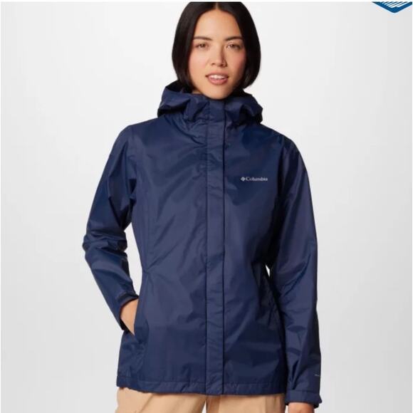 Columbia Women's Arcadia Insulated Lightweight Rain Jacket Navy Blue Sz M - Picture 1 of 10